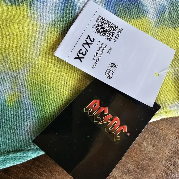 Forever 21 Tie-Dye AC/DC Cropped Cami Spaghetti-strap Size Juniors 2X/3X - Picture 10 of 12